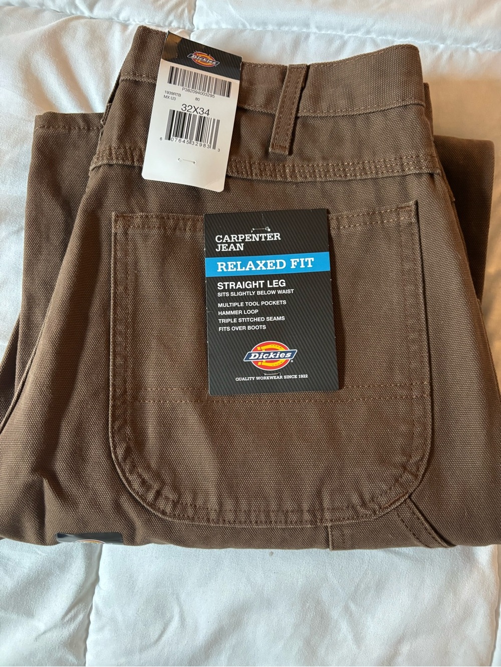 Men’s Dickies Relaxed Fit Carpenter Jeans - Brown - 32x34